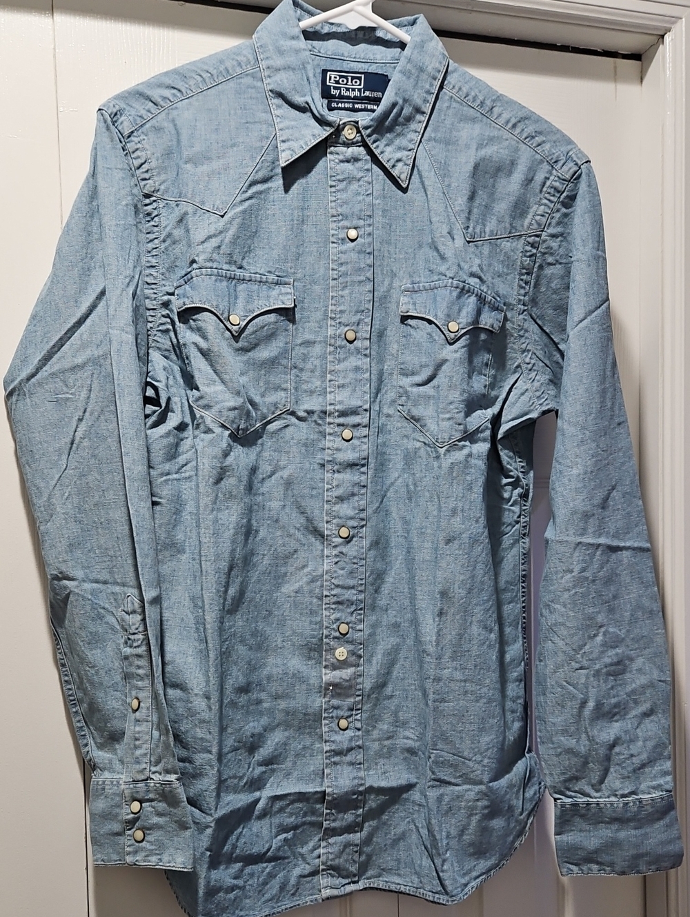 Ralph Lauren Polo Men's Light Blue Chambray Western Shirt